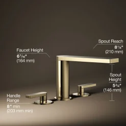 Deck-mount bath faucet with lever handles