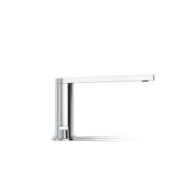 Deck-mount bath faucet with lever handles