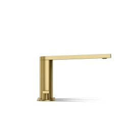 Deck-mount bath faucet with lever handles