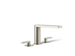 Deck-mount bath faucet with lever handles