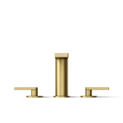 Deck-mount bath faucet with lever handles