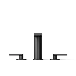 Deck-mount bath faucet with lever handles
