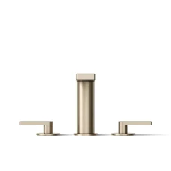Deck-mount bath faucet with lever handles