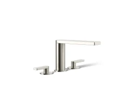 Deck-mount bath faucet with lever handles