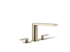 Deck-mount bath faucet with lever handles