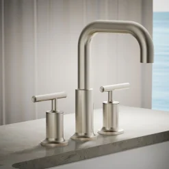 Deck-mount bath spout
