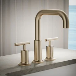 Deck-mount bath spout
