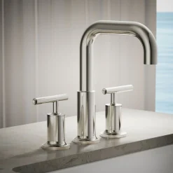 Deck-mount bath spout