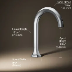 Deck-mount bath spout with Cane design