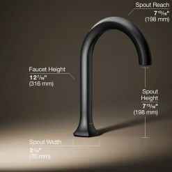 Deck-mount bath spout with Cane design