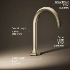 Deck-mount bath spout with Cane design