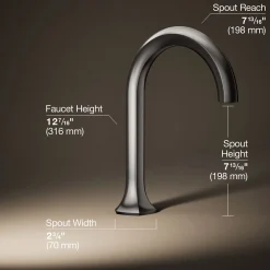 Deck-mount bath spout with Cane design