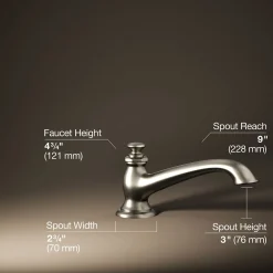 Deck-mount bath spout with flare design