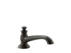 Deck-mount bath spout with flare design
