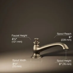 Deck-mount bath spout with flare design