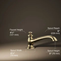 Deck-mount bath spout with flare design