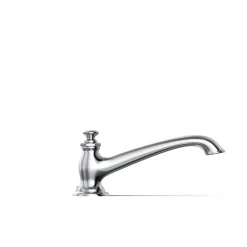 Deck-mount bath spout with flare design