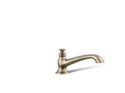 Deck-mount bath spout with flare design
