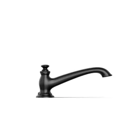 Deck-mount bath spout with flare design