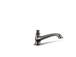 Deck-mount bath spout with flare design