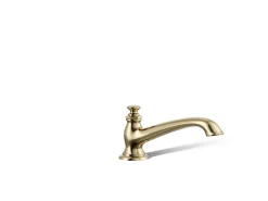 Deck-mount bath spout with flare design