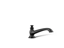 Deck-mount bath spout with flare design