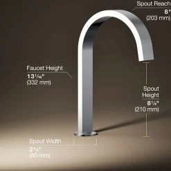 Deck-mount bath spout with Ribbon design