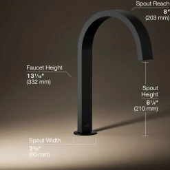 Deck-mount bath spout with Ribbon design