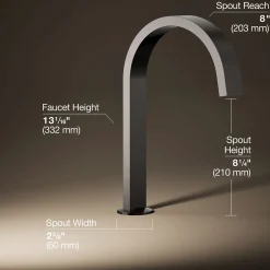 Deck-mount bath spout with Ribbon design