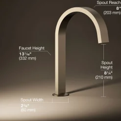 Deck-mount bath spout with Ribbon design