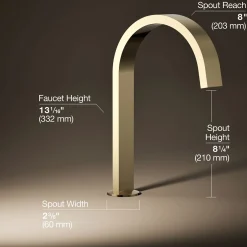 Deck-mount bath spout with Ribbon design
