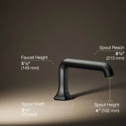 Deck-mount bath spout with Straight design