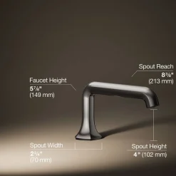 Deck-mount bath spout with Straight design