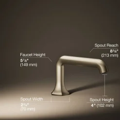 Deck-mount bath spout with Straight design