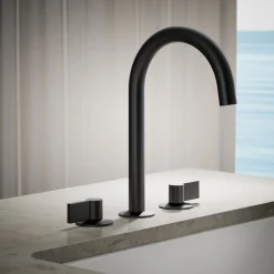Deck-mount bath spout with Tube design