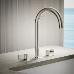 Deck-mount bath spout with Tube design