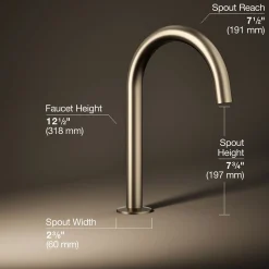 Deck-mount bath spout with Tube design
