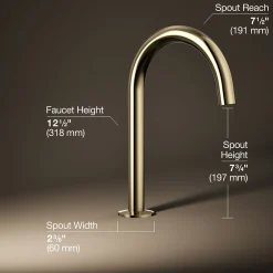 Deck-mount bath spout with Tube design