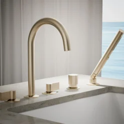 Deck-mount handshower holder and two-way diverter valve