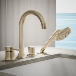 Deck-mount handshower holder and two-way diverter valve