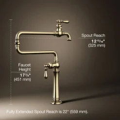 Deck-mount pot filler