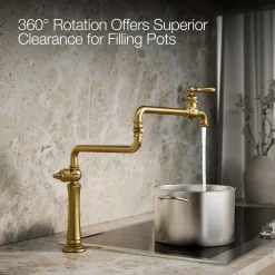 Deck-mount pot filler