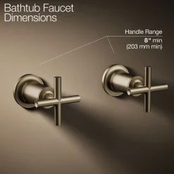 Deck- or wall-mount bath faucet handle trim with cross design