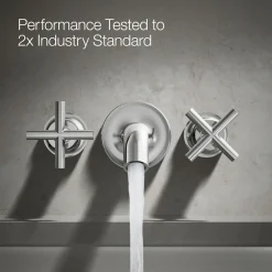 Deck- or wall-mount bath faucet handle trim with cross design