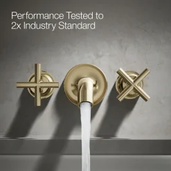 Deck- or wall-mount bath faucet handle trim with cross design