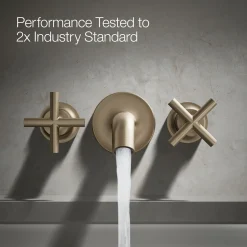 Deck- or wall-mount bath faucet handle trim with cross design