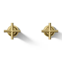 Deck- or wall-mount bath faucet handle trim with cross design