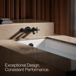 Deck- or wall-mount bath faucet handle trim with cross design