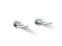 Deck- or wall-mount bath faucet handle trim with lever design