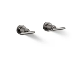 Deck- or wall-mount bath faucet handle trim with lever design